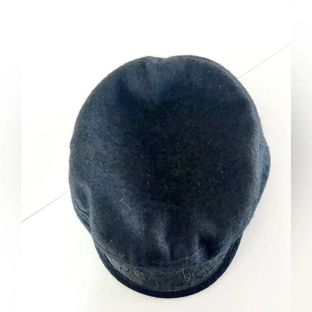 Greek Fisherman Cap Vintage Black Wool Blend‎ Made in Greece Size 7 - Picture 7 of 11